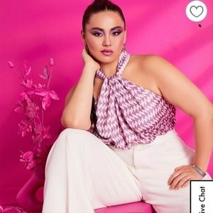 Eloquii Pink Geometric Tank Top